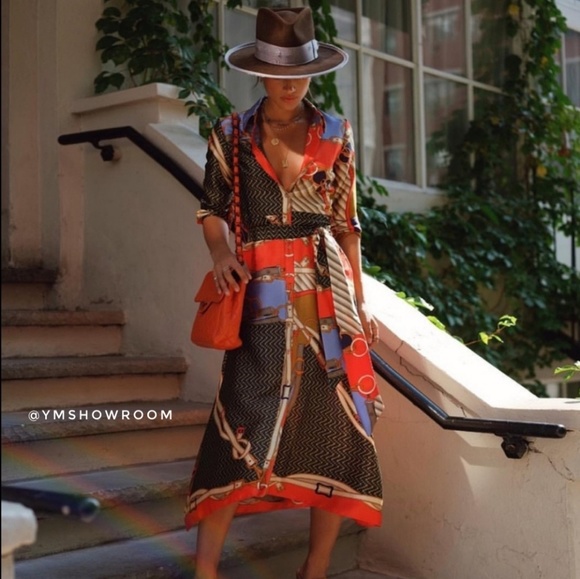 Zara Scarf print midi dress - Picture 4 of 4